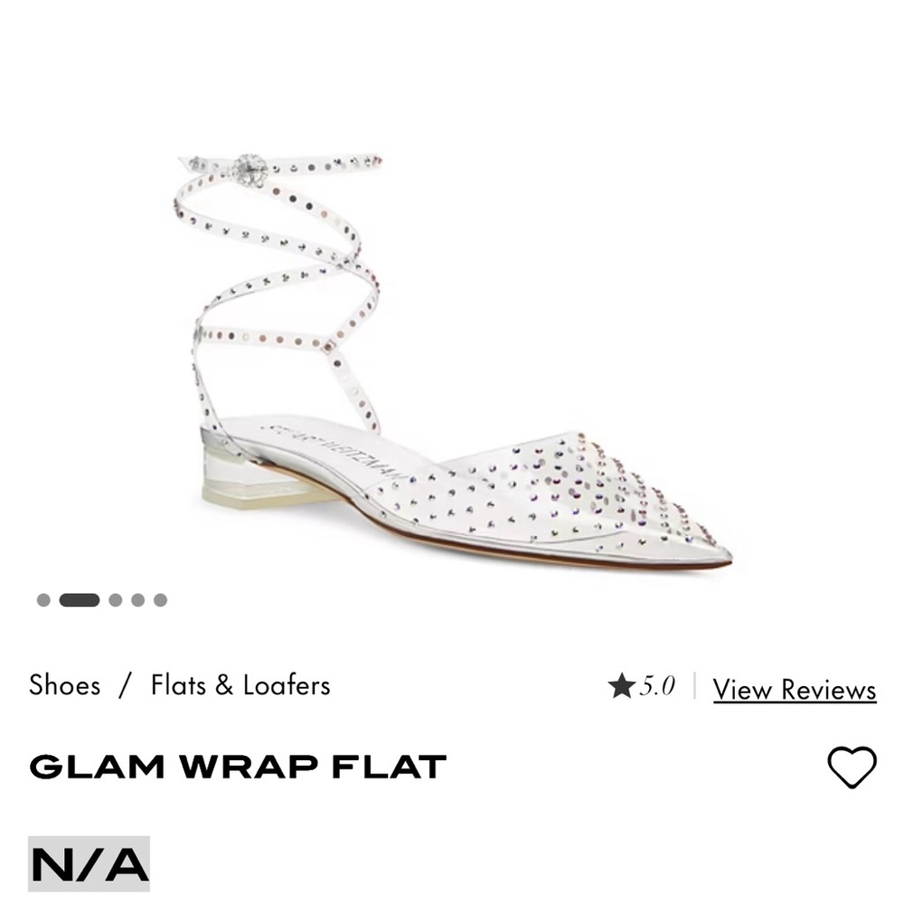 Stuart Weitzman White Glam Wrap Flats